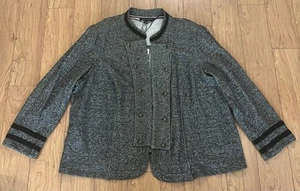 NWT Tommy Hilfiger 3X Women's Classic Open Front Sweater Jacket Black Gray - Picture 1 of 17