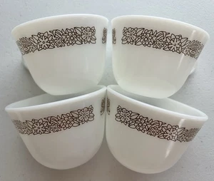 VTG Pyrex Corning Coffee Cups /Tea Mugs “Woodland Brown” • Cottage/Country Diner - Picture 1 of 8