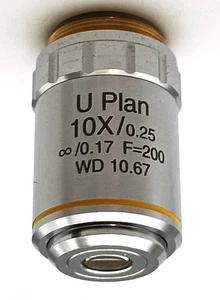 Meiji Microscope Bright Field Infinity Objective U Plan 10x/0.25 ∞/0.17 - UNUSED - Picture 1 of 6