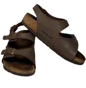 Birkenstock Brown Roma Sandal Shoes Kids Size EU 27 US 9 Leather Classic Unisex - Picture 1 of 8