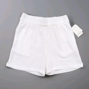 Nuovo Wonderly pantaloncino garza donna medio bianco elasticizzato vita tasche spiaggia piscina - Foto 1 di 5