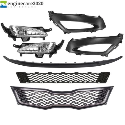 Kit de cubiertas de faros antiniebla de rejilla delantera superior/inferior para Kia Optima 2011-2013 SX/SXL Foto 1 de 4
