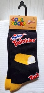 NEW! Cool Socks HOSTESS TWINKIES! Mens Womens CREW Odd Sox PAIR Sizes 8-12 LARGE - Picture 1 of 6