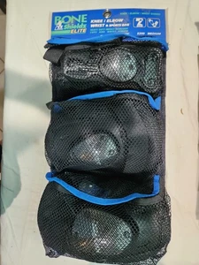 Set of 3 Knee Elbow Wrist Guards Size Medium Bone Shieldz Elite with Bag - Picture 1 of 3