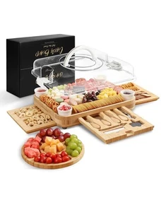 Charcuterie Boards Cheese Board Set Charcuterie Board with Lid Gift Open Box - Picture 1 of 9