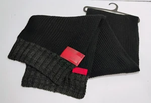 Nuevo con etiquetas Bufanda Alfani Para Hombres Negra Gris Acanalada Elastizada Clásica 64" - Imagen 1 de 6