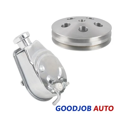 Bomba de dirección asistida Chevy Saginaw de bloque pequeño con polea de 2 ranuras Foto 1 de 4