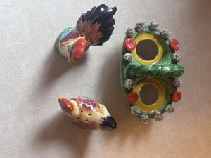 Vintage Japan Keramik Henne Hahn Huhn Korb Salz & Pfefferstreuer Set - Bild 1 von 12