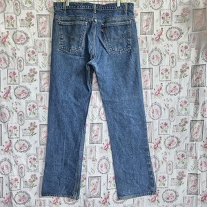 Vtg 90s Levis 517 Blue Jeans Mens 36x33 Orange Tab Straight Boot Distressed USA - Picture 1 of 11