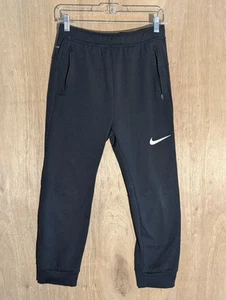 nike active wear sweatpants boys size L straight drawstring elastic waist black - Picture 1 of 10