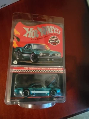 2024 RLC Hot Wheels 1968 personalizado Plymouth Barracuda Red Line Club exclusivo nuevo Foto 1 de 2