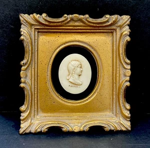 Syroco Framed Roman Cameo Relief Wall Art “Poppei” By Syracuse Ornament 6x5 - Picture 1 of 4
