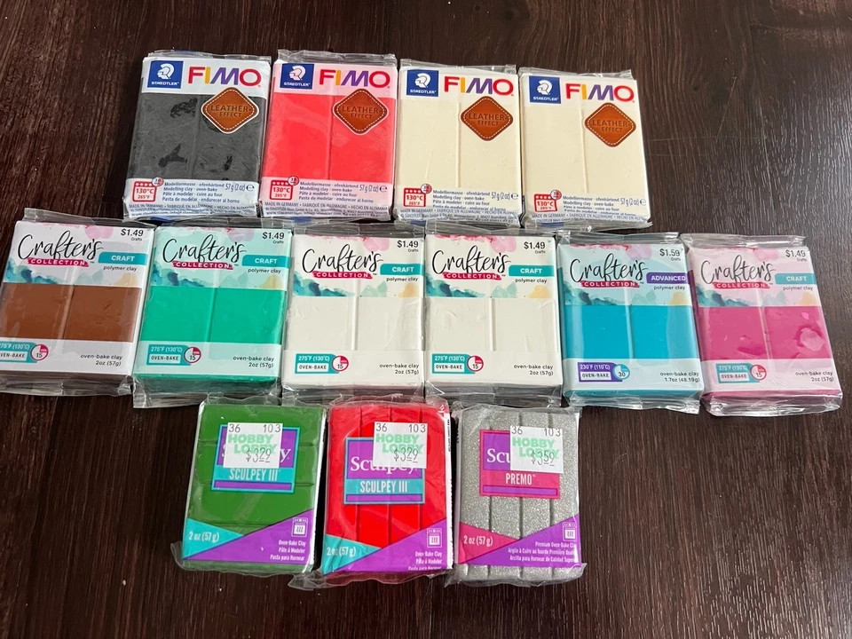 Modeling Clay Lot - FIMO Leather Effect, Sculpey, Crafter’s Collection Oven Bake - Image 1 of 1