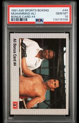 1991 ALL WORLD SPORTS BOXING #44 MUHAMMAD ALI HOF BONUS CARD #4 PSA 10 GEM MINT - Image 1 of 2