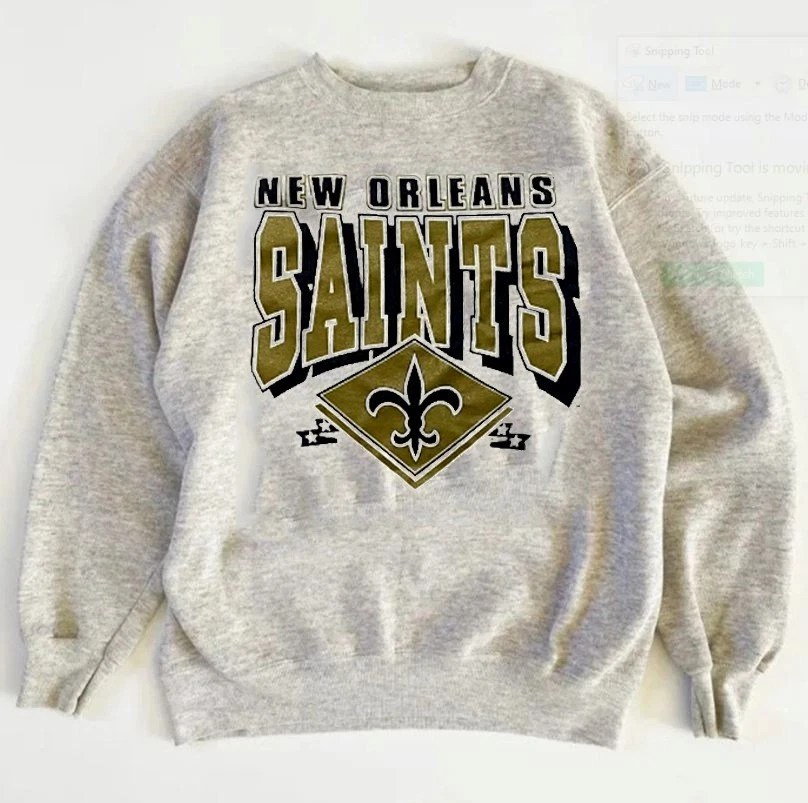 NFL New Orleans Saints Logo graphic ash color Sweatshirt KV41771 - Image 1 of 1