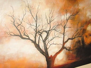 Wintersonne 48x36 Ölgemälde KEIN Druck oder Poster Abstrakt Impressionist - Bild 1 von 1