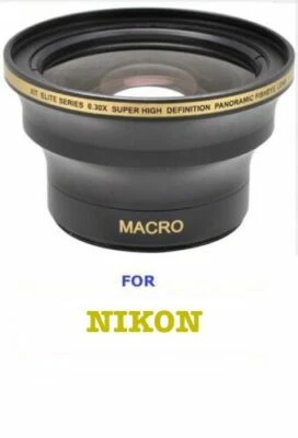 55MM UHD .30X EXTREME SPORTS FISHEYE LENS + MACRO LENS FOR NIKON D3400 DSLR - Image 1 of 4