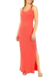 Michael Kors Women's 3 Ring Maxi Dress Orange Red Size L MSRP $140 - Picture 1 of 1