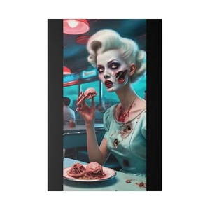 "Retro Zombie Cuisine"byCLEArT*(Zombie Art)*Matte Canvas, Stretched, 0.75" - Picture 1 of 5