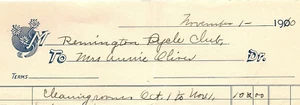 1910 ILION NY REMINGTON CYCLE CLUB BICYCLE ROOM CLEANING BILLHEAD INVOICE Z4643 - Picture 1 of 3