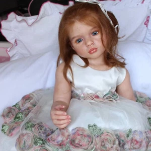 Huge 40in Reborn Doll Painted Kit DIY Part W/Cloth Body+ Eyes Rooted Hair Gift - Picture 1 of 4