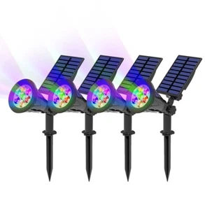 4PACK RGB Color Change Solar LED Spot Lights Outdoor Path Landscape Wall Lamps - Picture 1 of 15