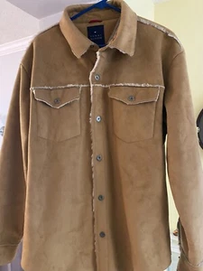 Tommy Hilfiger Adult XL Faux Suede Tan Jacket Retired New w Tags RARE 2002 Coat - Picture 1 of 6