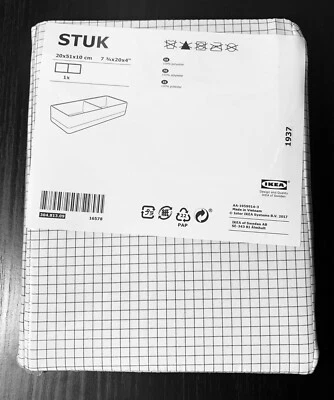 IKEA STUK Box With Compartments White Gray Fits PLATSA  7¾ x 20 x 4" New - Image 1 of 2