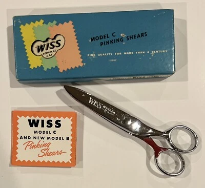 Vintage Wiss Pinking Shears Sissors Model CC 5  in Original Box Zigzag Cut! - Image 1 of 4