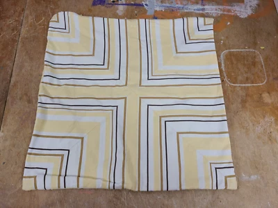 Pottery Barn "Yellow Striped Mitered Corners" 20" Pillow Cover - Image 1 of 3