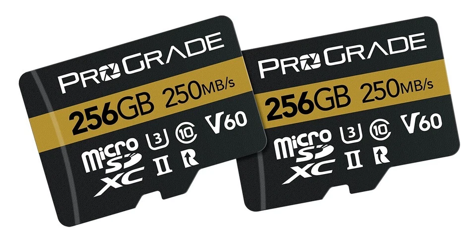 ProGrade Digital 256GB UHS-II microSDXC w/ SD Adapter (2-Pack) Sony Canon Nikon - Image 1 of 4
