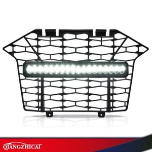 Front Bumper Mesh Grille W/ Led Light Bar Fit For 2020-2024 Polaris RZR PRO XP/4 - Picture 1 of 10