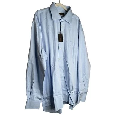 Tiglio Dress Shirt Button Down Long Sleeve Pure Cotton Blue Mens Size 18.5-34/35 - Image 1 of 4