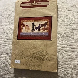 PINE NEEDLES Pattern ‘Cowboy Corral’ Finishes to 32.5”x21’5” UNCUT Lasso Horses - Picture 1 of 1