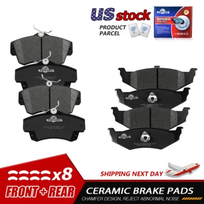 Front and Rear Ceramic Brake Pads Kit for 2001 2002 - 2010 Chrysler PT Cruiser - Image 1 of 4