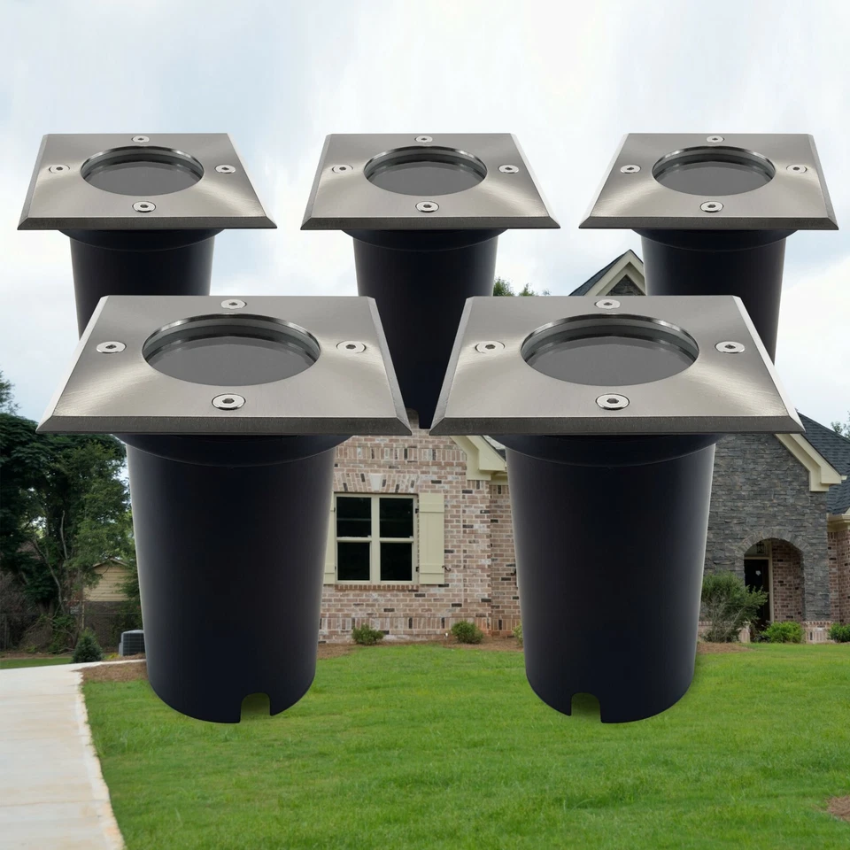 5er Set LED Gartenleuchte Bodenstrahler Bodeneinbaustrahler IP67 GU10-230V Quad - Bild 1 von 1