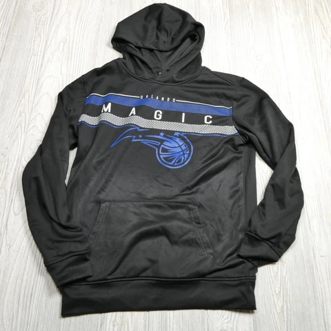 Ultra Game NBA Hoodie Orlando Magic Size Small Black Blue Pullover Sweatshirt Cover