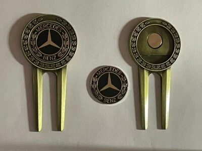 (1) Rare Mercedes-Benz Logo Divot Tool & 1" Coin Style Golf Marker - A Beauty!