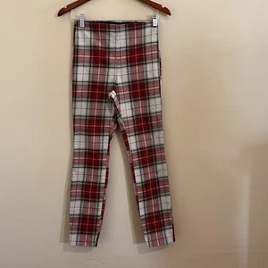 H&M Women’s Red Black Cream Pull On Elastic Waist Legging Style Pants Size 4 - Picture 1 of 9