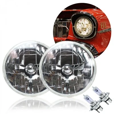 Snake Eye 7" Inch Round Halogen Headlight Assembly w/ H4 Bulbs Car Truck Hot Rod - Image 1 of 4