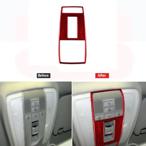 Red Carbon Fiber Reading Light Panel Cover Trim For Mercedes Benz C Class W204 - Imagen 1 de 12