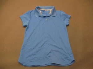 NIKE DRI-FIT GOLF Size M Boys Blue 1/2 Button Collar Short Sleeve Polo Shirt 925 - Picture 1 of 6