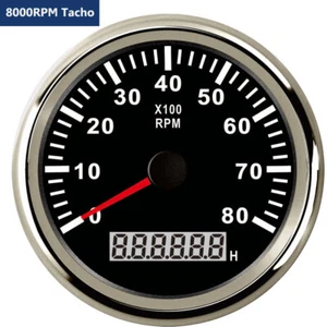 Calibre tacómetro impermeable 85 mm 8000 RPM con LED rojo para ATV marino automático - Imagen 1 de 8