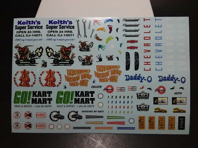 Amt 60 1960 Chevy Fleetside Pickup Truck 1/25 waterslide decal sheet Go Cart - Image 1 of 4