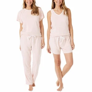 Lucky Brand Ladies' 4-piece Terry Pajama Set, Pink(Hushed Violet), Size XL - Picture 1 of 4