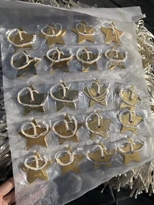 Lot of 20 Wholesale Christian Dior Metal Star Gold-Thick Pendant Key Chain Charm - Picture 1 of 7