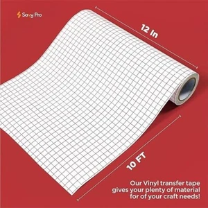 Savypro Transfer Tape for Vinyl – 12" x 10 FT Clear Cricut Transfer Tape with Re - Picture 1 of 2