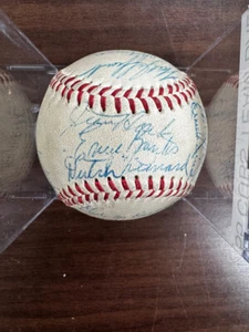 1955 Chicago Cubs Team Signed Autographed Spalding Baseball W/ Ernie Banks JSA - Picture 1 of 6
