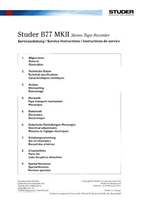 Service Manual-Anleitung für Revox B 77 MK2 (B77 MK2) - Picture 1 of 1
