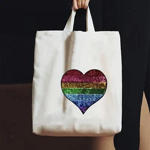 Heart Patch Shiny Sequin Applique Embellishments Iron on Patches Decorative - Picture 1 of 6